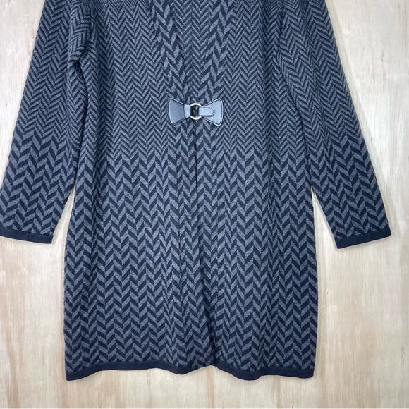 Soft Surroundings Herringbone West Saxon Duster Cardigan Wool Black Size 1X - Picture 4 of 10
